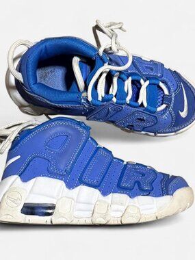 Nike Air More Uptempo Kids Sneakers Blue White Size 11